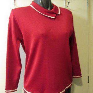 SzL RED PREPPIE SWEATER / MADE IN HONG KONG/ VIN